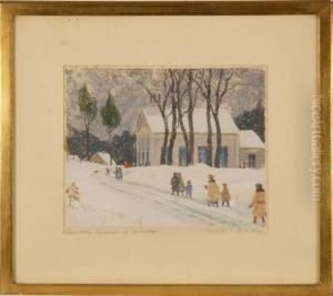 Country Church In Winter by Harold C. Dunbar