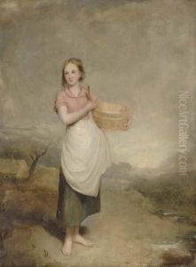 A Milkmaid In A Landscape by Thomas Duncan