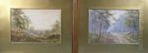 Sheep In A Landscape,and A Path Through Woods by Walter Jack Duncan
