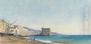 On The Coast At Menton, France by Ada Dundas