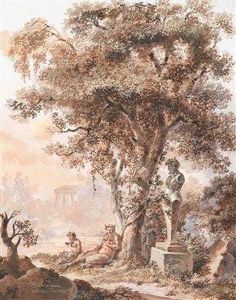 A Motif In A Park With Fauns