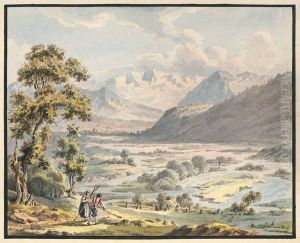 Blick Uber Das Aaretal Auf Niesen Und Die Alpenkette by Balthasar Anton Dunker