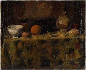 Nature Morte Au Bol Blanc Sur Un Entablement by Rodolphe Dunki