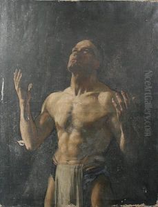 A Gladiator, Half Length, Study Of A Malefigure by Jessie I. Wilson Dunlop