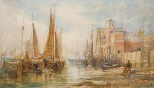 London Thames Scene by Henry Treffry Dunn