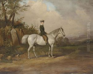 A Young Boy On A Dappled Grey by Joseph Dunn Of Worcester