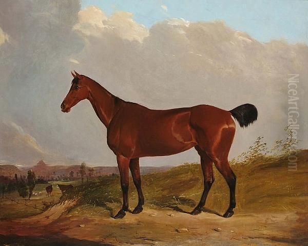A Chestnut Hunter In A Landscape - view 1