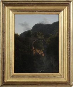 Veduta Del Ponte Del Diavolo A Sorrento by Alexandre-Hyacinthe Dunouy