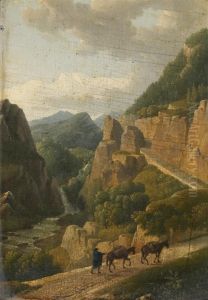 Paysage De La Vallee Alpine by Alexandre-Hyacinthe Dunouy