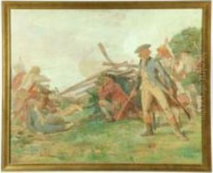 Fight At The Rail Fence, Bunker Hill by John Ward Dunsmore