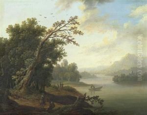 Flusslandschaft. Flusslandschaft.