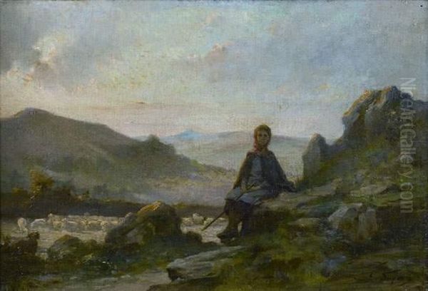 La Gardienne De Moutons Dans Les Montagnes - view 1