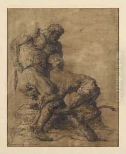 Hercule Et Le Lion Neme by Antoine Leonard Dupasquier