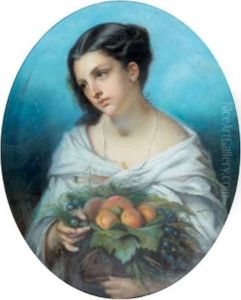 Jeune Fille A La Corbeille De Fruits by A. Dupont
