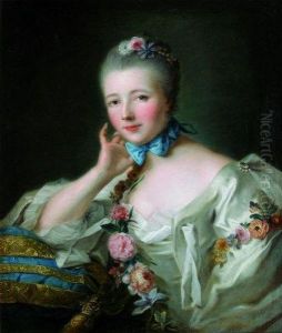 Portrait De Jeune Femme Au Noeud Bleu