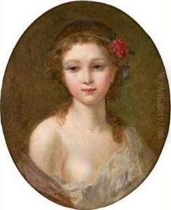 Jeune Femme, Des Fleurs Dans Les Cheveux