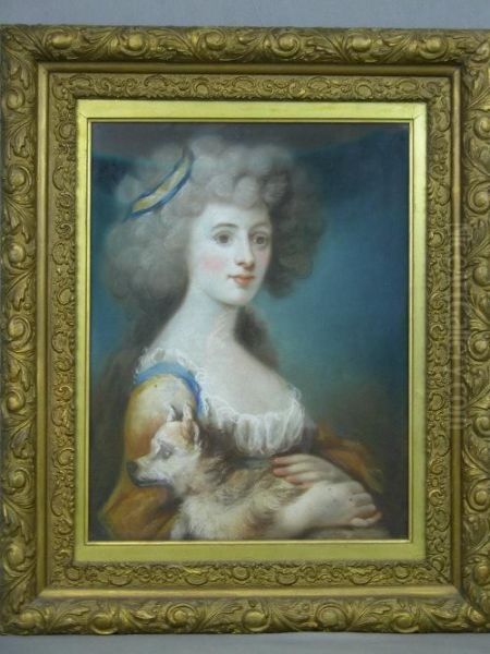Portrait Of Alady With Small Dog - view 1
