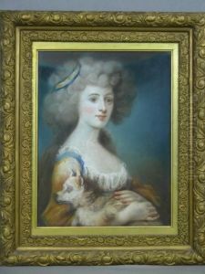 Portrait Of Alady With Small Dog by Dupont Gainsborough