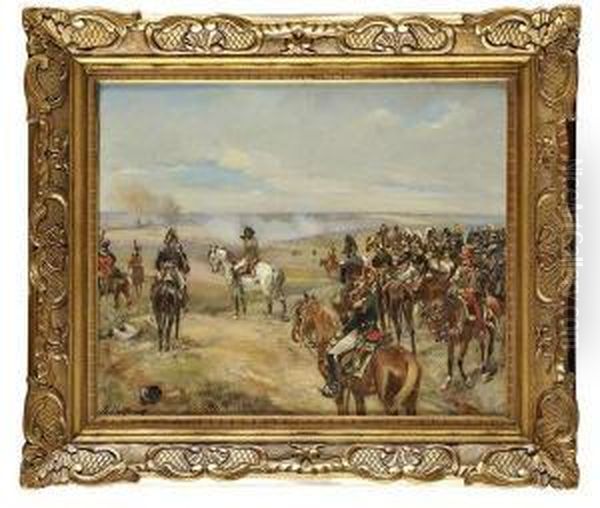 Napoleon 1er Et Son Etat Major Sur Un Champs De Bataille - view 1