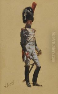 Officier De Grenadier A Cheval De La Garde Imperiale En Pied. by Henri-Louis Dupray