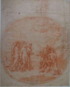 Le Jugement De Paris Inscrit Dans Un Cercle. by Augustin Dupre