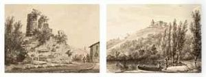 Figures On The Waterfront Of The Lake Of Albano by Daniel Dupre
