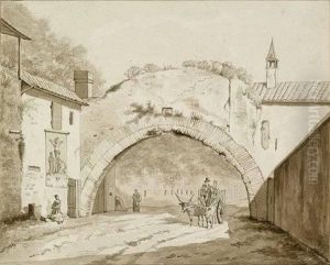 Idyllischer Sommertag Am Stadtbogen Eines Italienischen Ortes