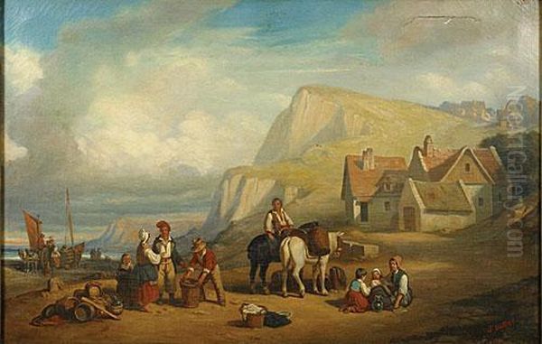 De Terugkomst Van De Vissers In Een Dorp Te Normandie. - view 1