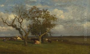 Landscape With Cows by Jules Dupre