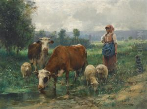 La Bergere Avec Son Troupeau