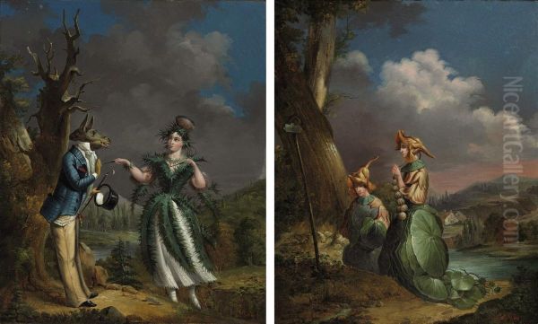 The Thistle And The Ass From The Thistle's Experiences By Hanschristian Andersen; And A Companion Painting - view 1