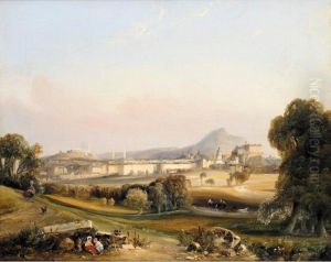 A View Of Edinburgh With Carlton Hill And Arthur's Seat by Francois Joseph Dupressoir