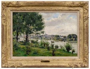 Landscape With River And Village Landscape With River And Village