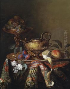Still Life With Magnificent Silverware by Pierre Dupuis