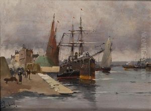 Bateaux Au Port by Louis Dupuy