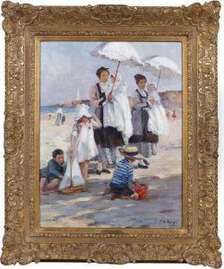 Scene De Plage A Biarritz