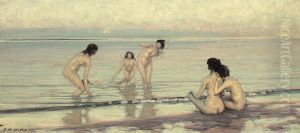 Baigneuses Au Bord De La Mer by Paul Michel Dupuy