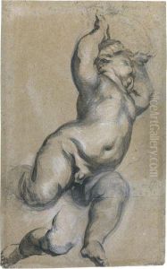 Study Of A Putto, His Arms Raised by Francois Duquesnoy