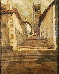 Vista De La Torre De La Iglesia De Ntra. Sra. De La Asuncion, Arenas De San Pedro by Adolfo Dura Abad