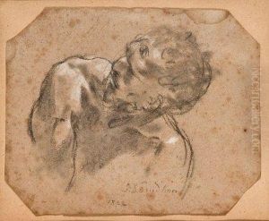 Etude De Tete by Louis Jean-Jacques Durameau