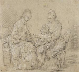 Les Soins Maternels by Louis Jean-Jacques Durameau