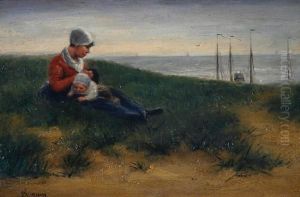 A Mother And Child On The Dunes A Mother And Child On The Dunes