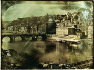 Lyon, La Saone Et Le Pont Tilsitt (actuellement Pont Bonaparte), Vers 1850 by Philippe-Fortune Durand