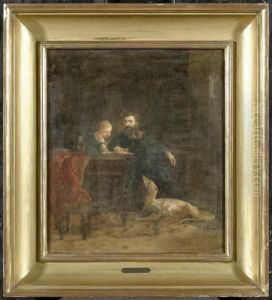 Interior With A Reading Man by Simon Durand