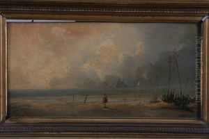 La Plage by Jean Baptiste Henri Durand-Brager
