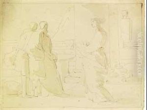 Studio Di Figure In Un Tempio by Fortunato Duranti
