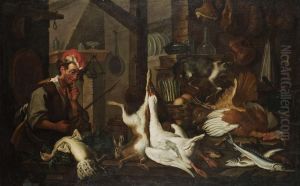 Interno Di Cucina Converdura, Cacciagione E Giovane by Giorgio Duranti