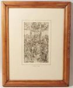 Die Hl. Brigitte Verteidigt Ihr Werk Vor Nonnen Und Monchen by Albrecht Durer