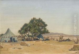 Rastende Pilger Auf Dem Weg Nach Mekka by Johann Ludwig Rudolf Durheim
