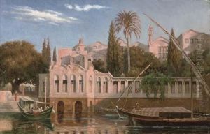 A Palace On The Nile At Cairo by Johann Ludwig Rudolf Durheim